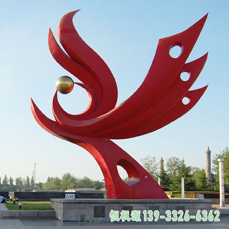 不锈钢城市广场凤凰景观摆件 (4)