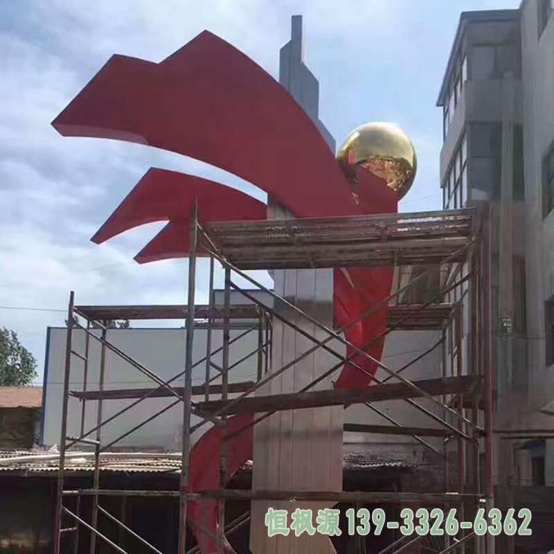 不锈钢彩带抽象 广场景观雕塑