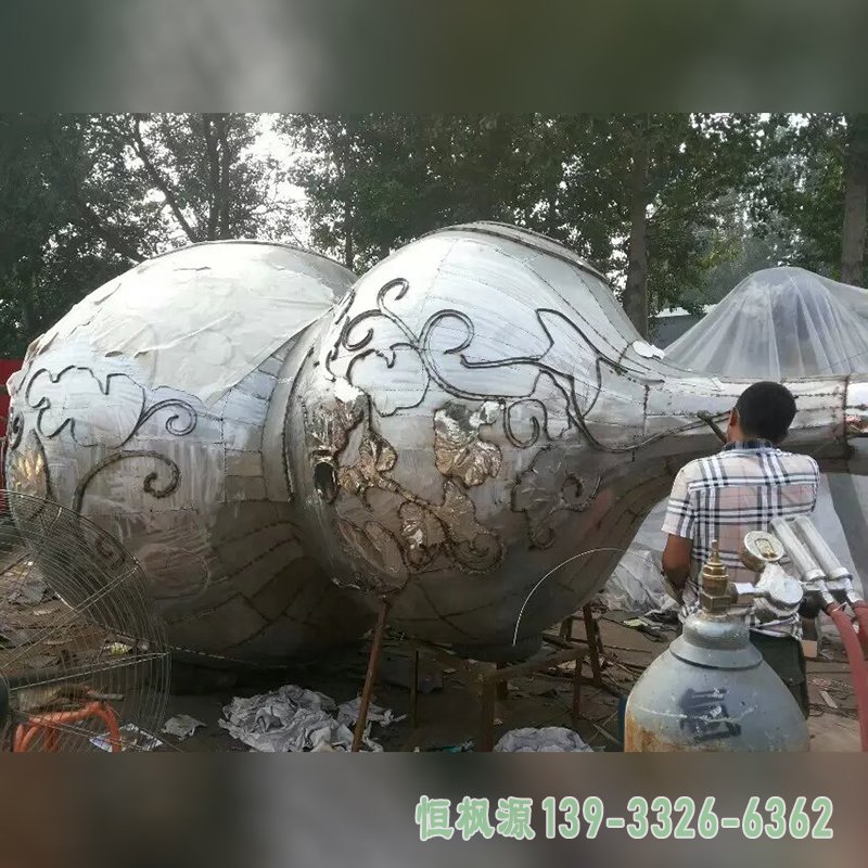 不锈钢葫芦雕塑,广场不锈钢雕塑