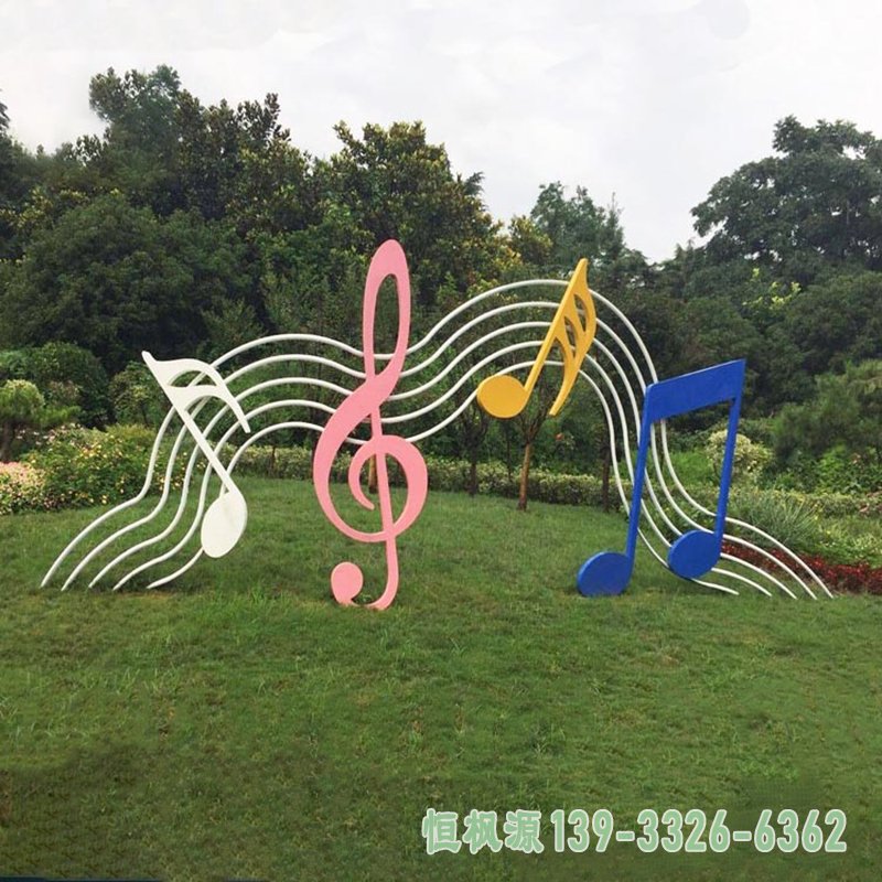 不锈钢小区音符景观雕塑