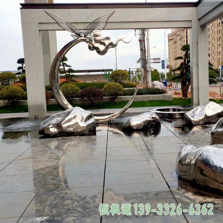 不锈钢小区抽象雕塑
