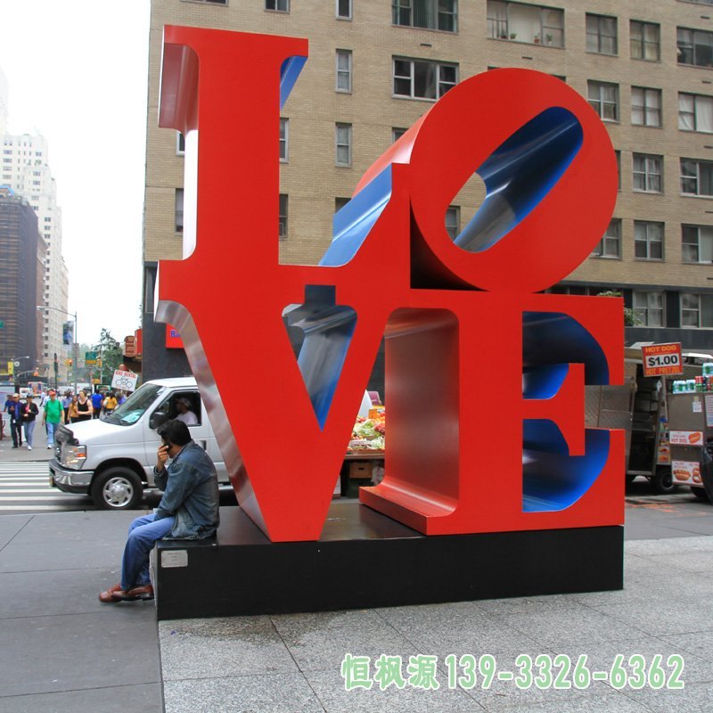 不锈钢love雕塑,广场景观摆件