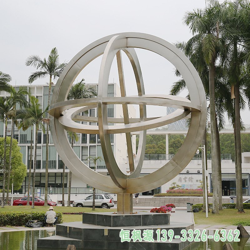 不锈钢地球仪雕塑 (5)
