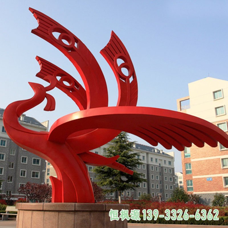 不锈钢城市广场凤凰景观摆件 (3)