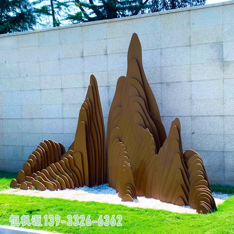 大型不锈钢假山雕塑定制户外景观水景雕塑广场抽象不锈钢假山雕塑62524