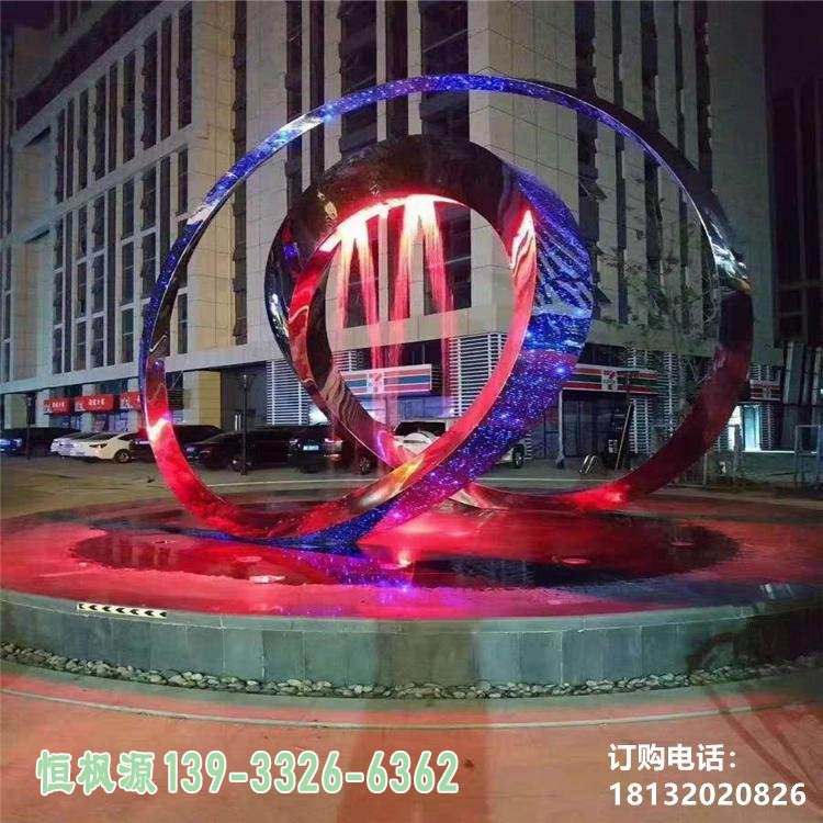不锈钢丝带雕塑 (3)