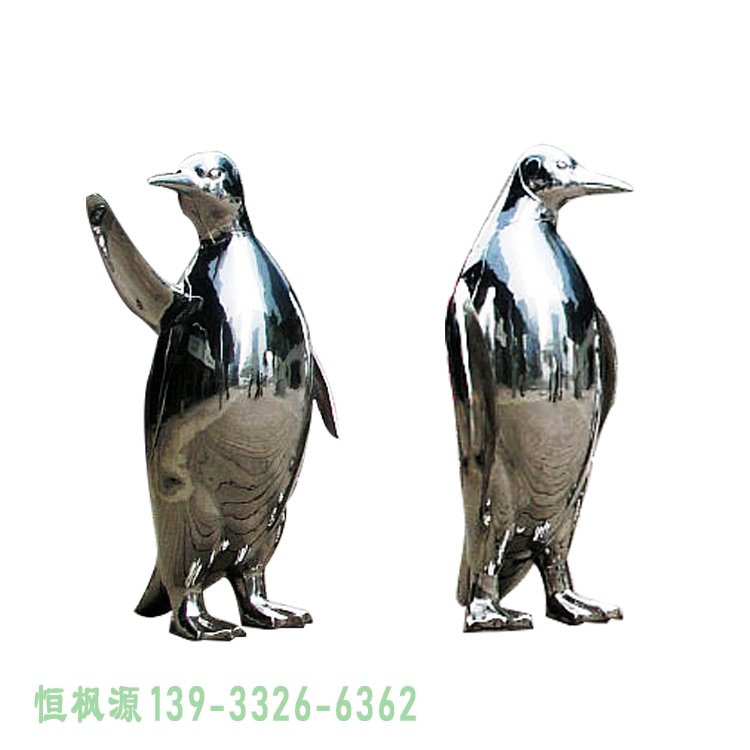 不锈钢镜面仿真企鹅雕塑