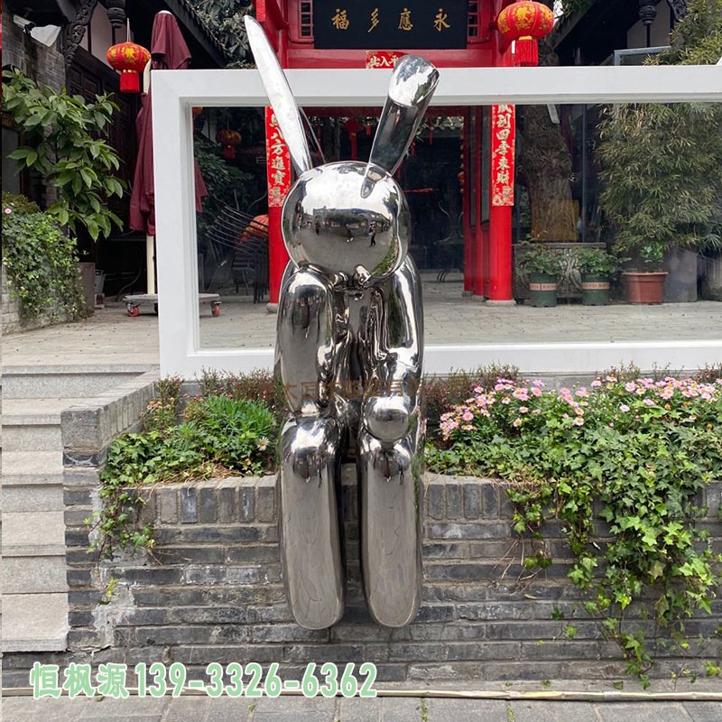 街道室外镜面雕塑创意造型艺术摆件公共场所可定制不锈钢抽象雕塑59034