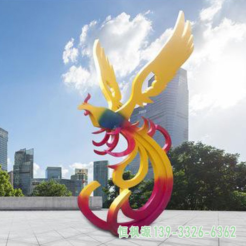 现货不锈钢雕塑凤凰摆件 定制抽象创意户外景观动物 园林人物大型83453