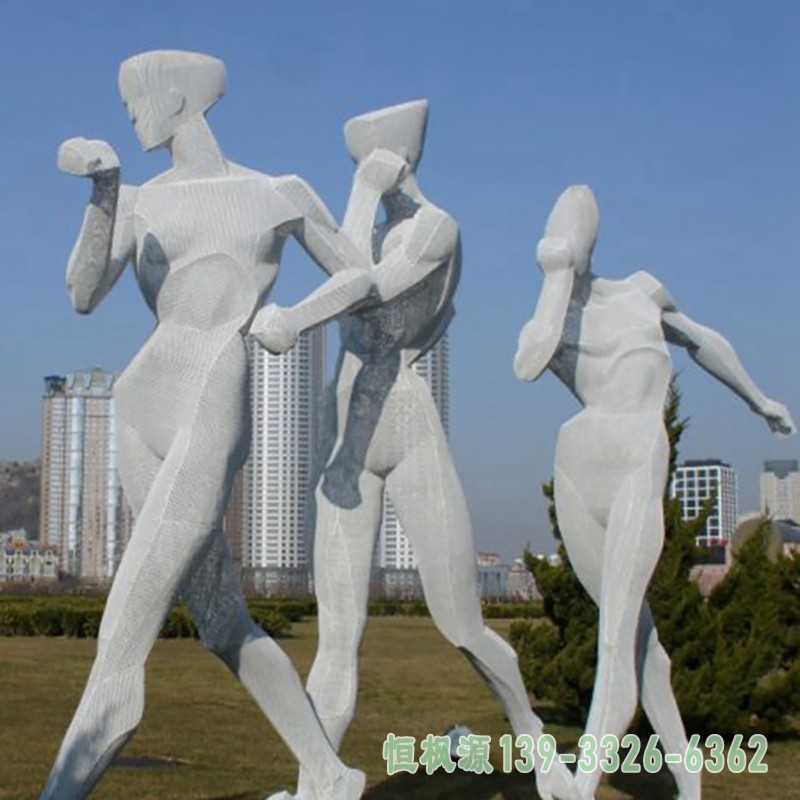 不锈钢运动人物 公园人物雕塑 (4)