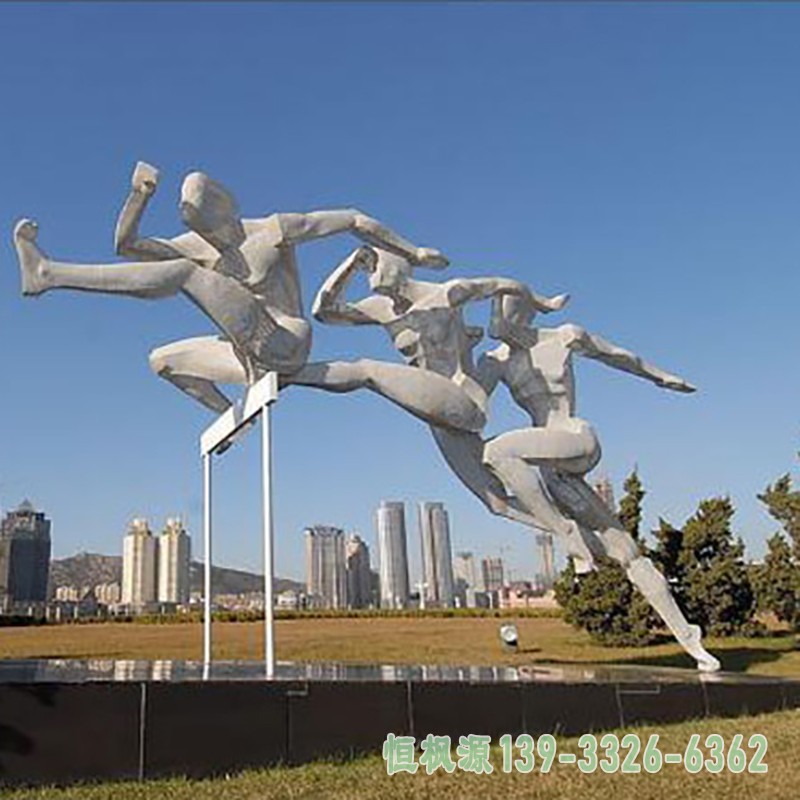 不锈钢跨栏雕塑,不锈钢运动雕塑