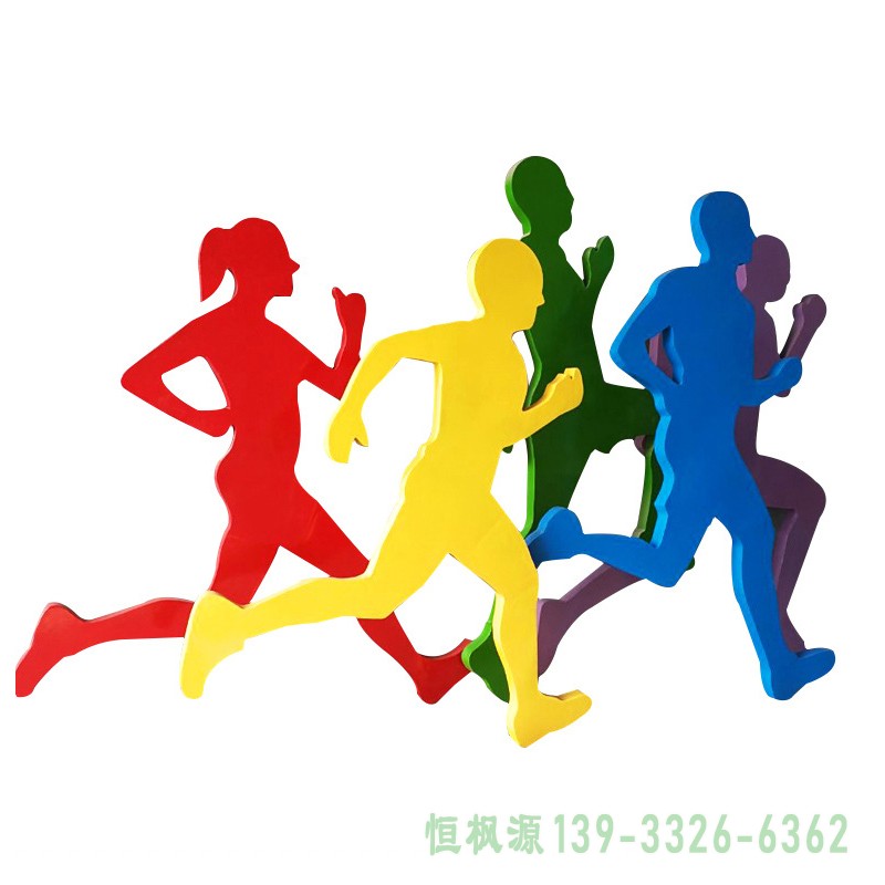 跑步剪影不锈钢雕塑,公园景观不锈钢雕塑 (1)