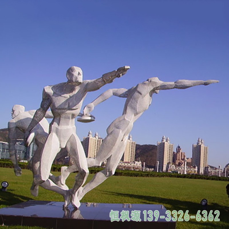 不锈钢投铁饼雕塑,不锈钢运动雕塑