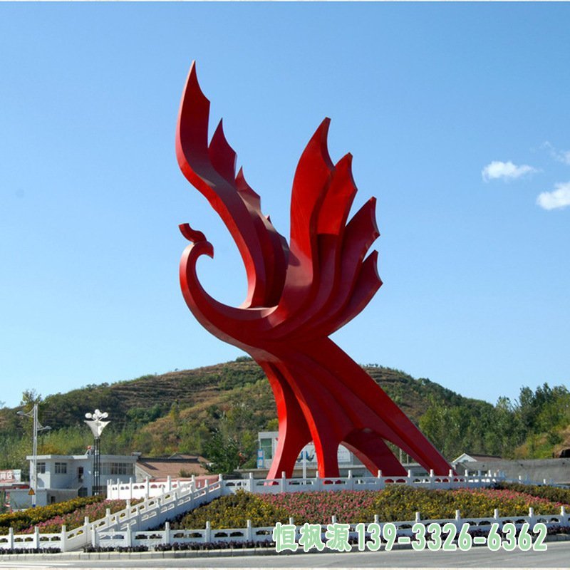 不锈钢大型广场凤凰雕塑