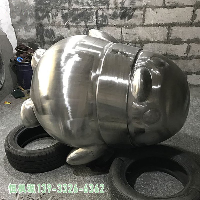 不锈钢企鹅雕塑 (4)