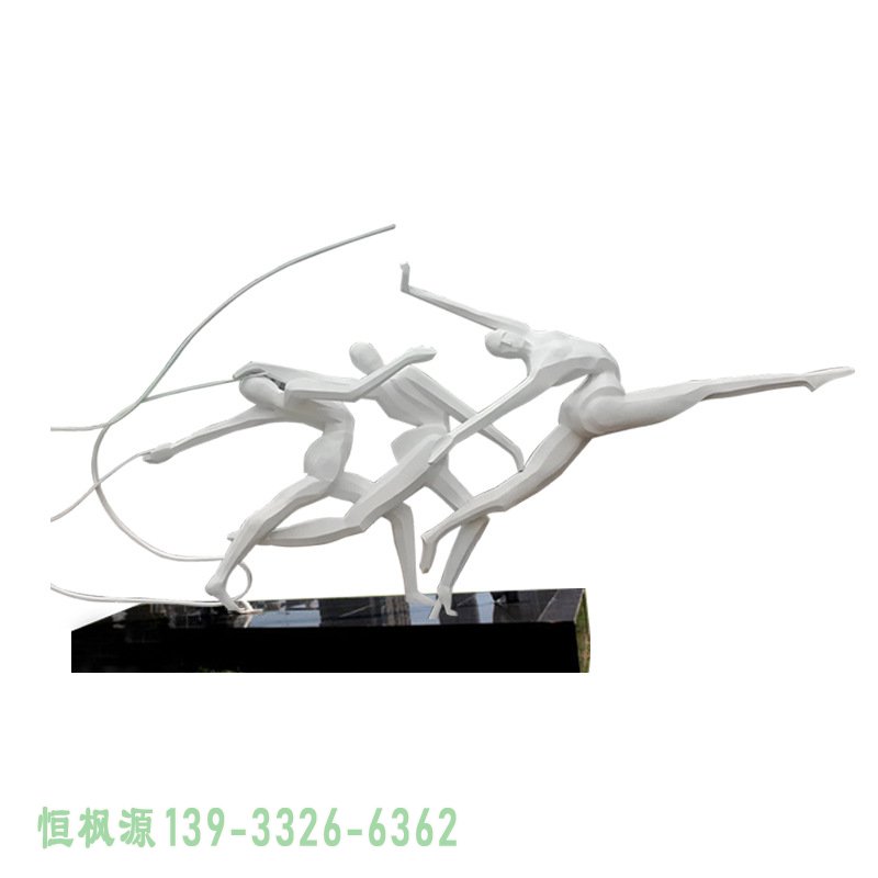户外广场不锈钢健美操雕塑 运动雕塑 不锈钢大型景观雕塑抽象运动人物11260 (1)