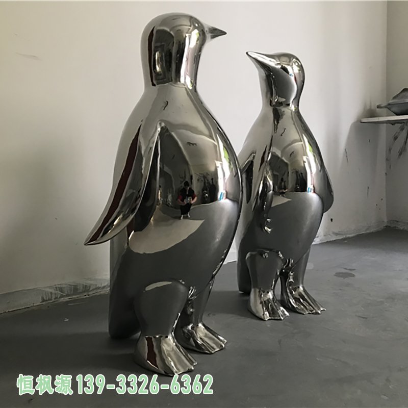 不锈钢企鹅雕塑 (3)