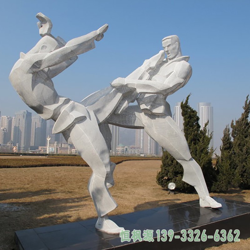 武术雕塑 不锈钢抽象人物