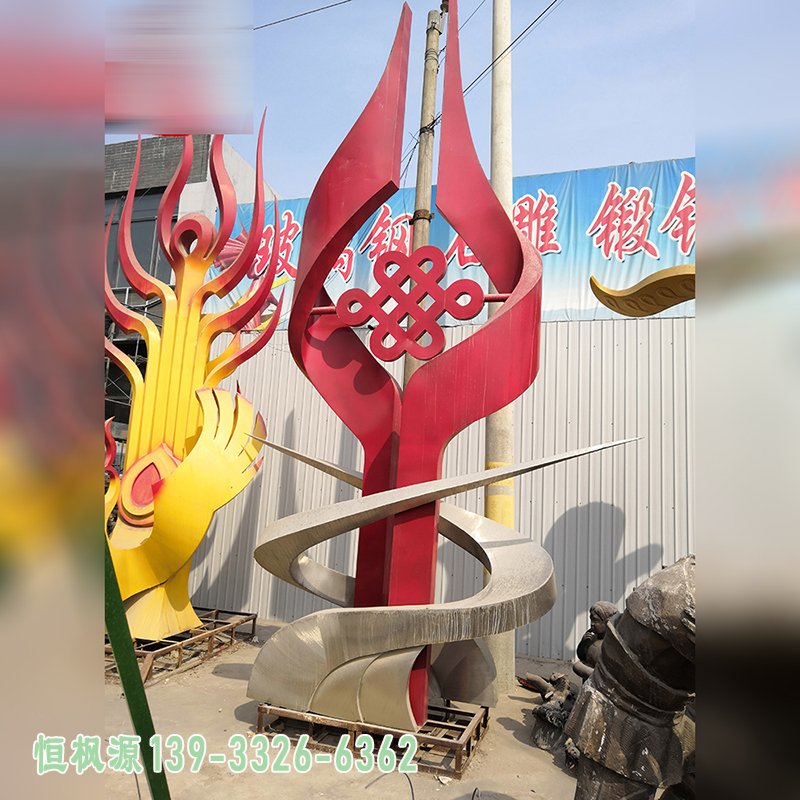 不锈钢中国结雕塑,广场不锈钢雕塑