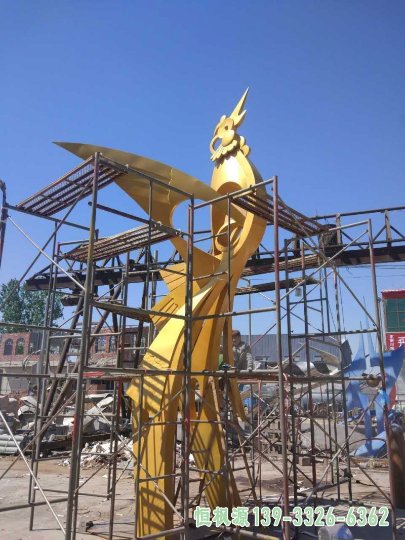 不锈钢抽象凤凰雕塑,公园不锈钢雕塑 (2)