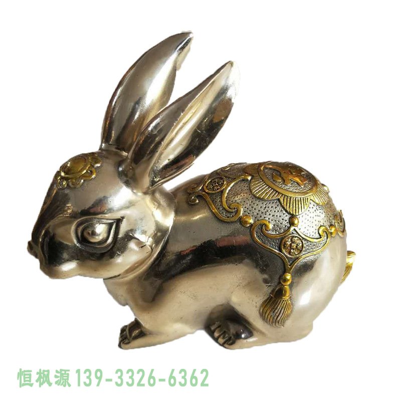 不锈钢卡通兔子雕塑 (2)