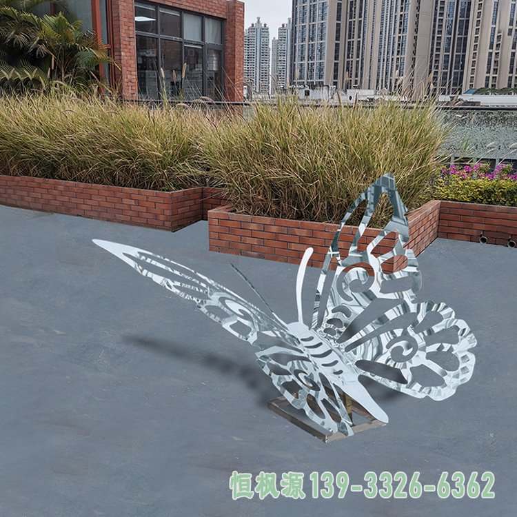 不锈钢镜面蝴蝶雕塑 (7)