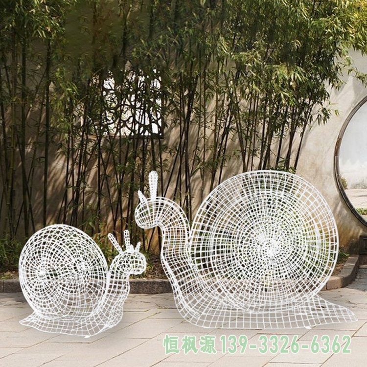 不锈钢镂空蜗牛雕塑 (2)