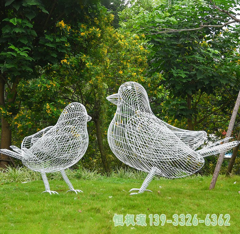 小鸟镂空不锈钢雕塑 (3)