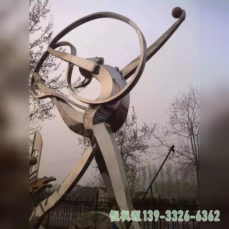 不锈钢起舞雕塑,抽象人物雕塑
