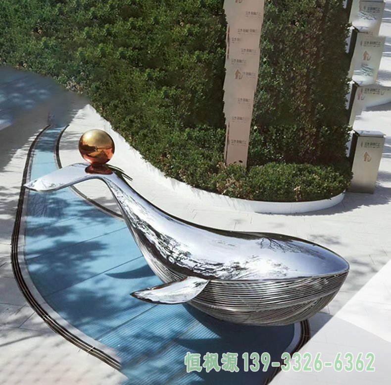 不锈钢海豚雕塑