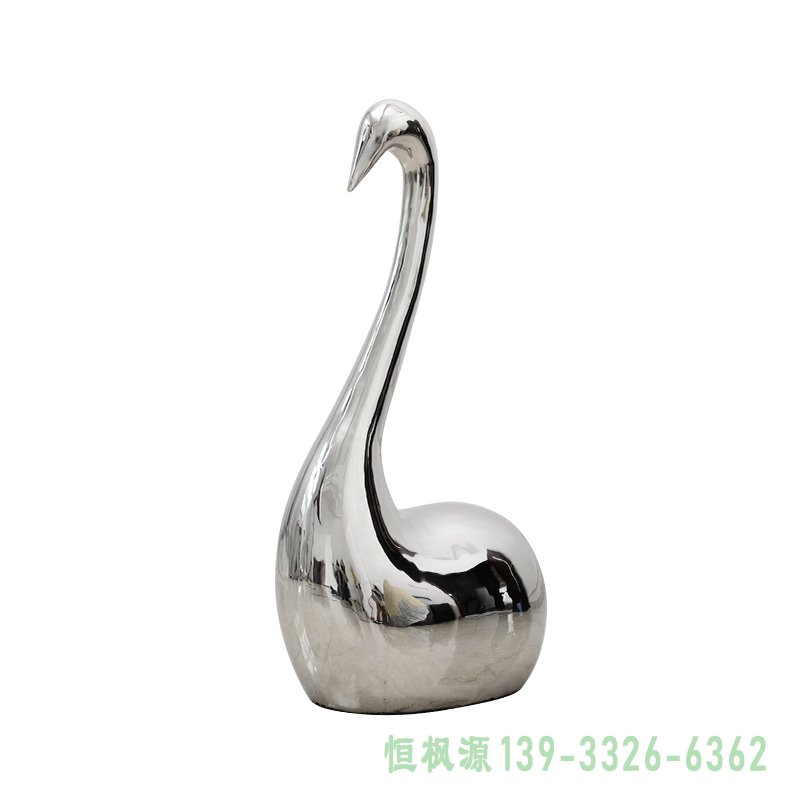 不锈钢抽象天鹅雕塑 (6)