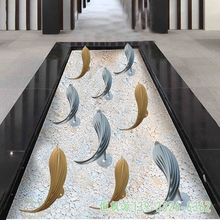 不锈钢抽象小鱼雕塑 (5)