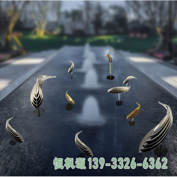游鱼不锈钢雕塑 (3)