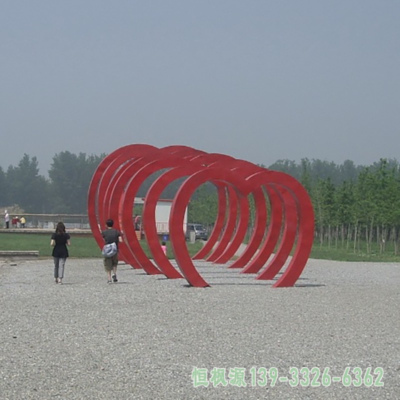 不锈钢心形拱门,公园景观雕塑