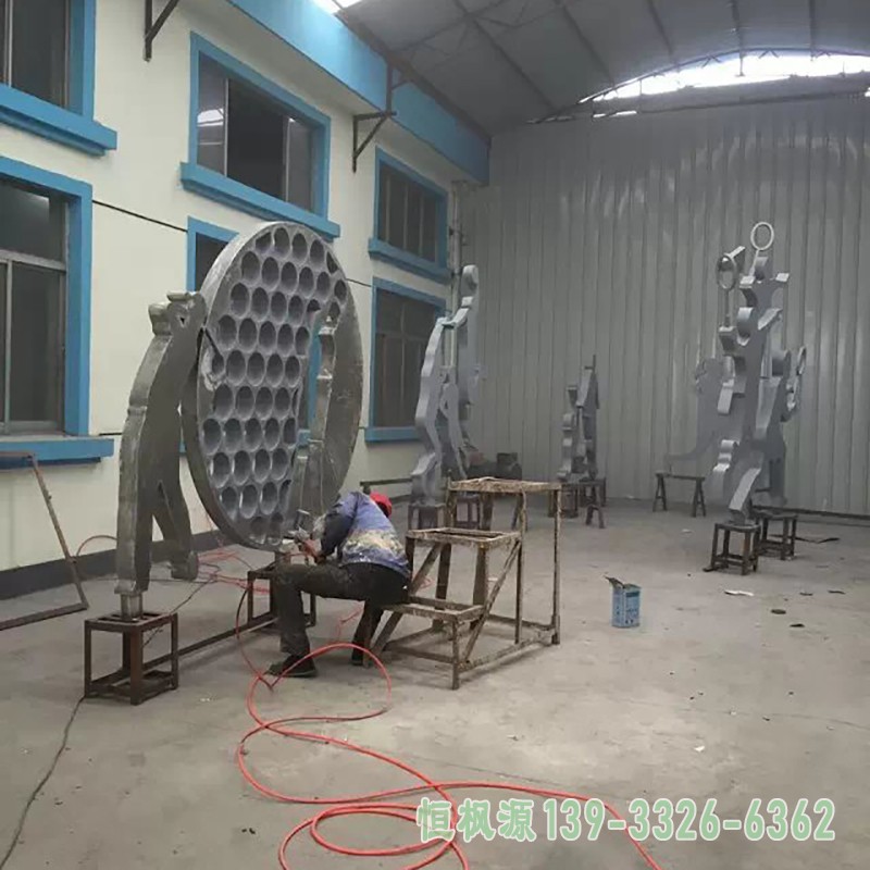 不锈钢打高尔夫球雕塑,广场不锈钢运动雕塑 (4)