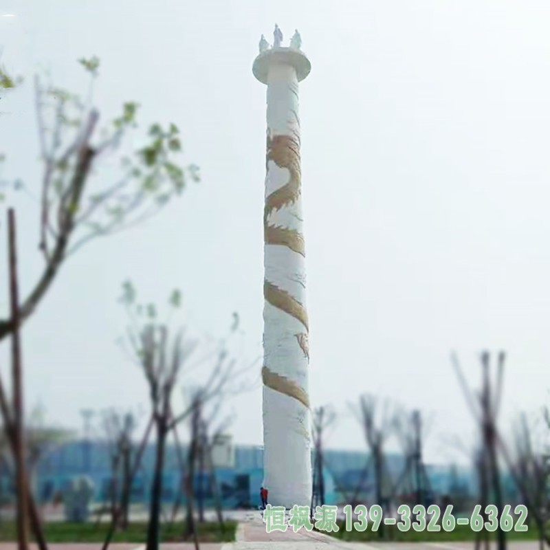 不锈钢龙柱雕塑 (3)