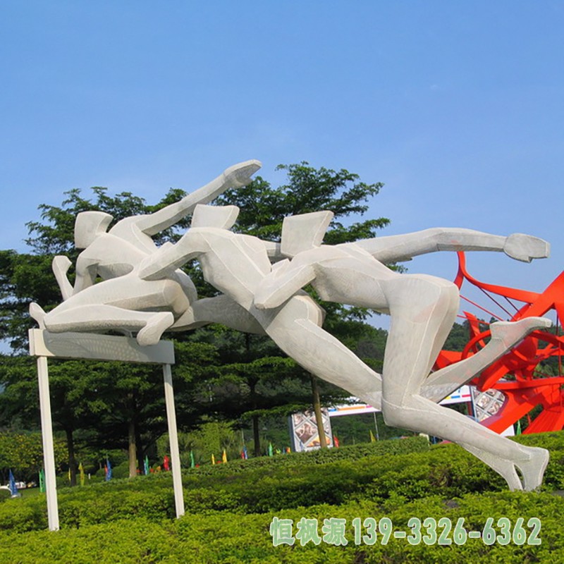 跨栏雕塑,不锈钢运动雕塑 (4)