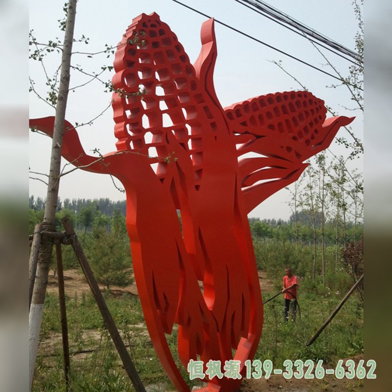 不锈钢玉米雕塑,剪纸不锈钢雕塑 (2)