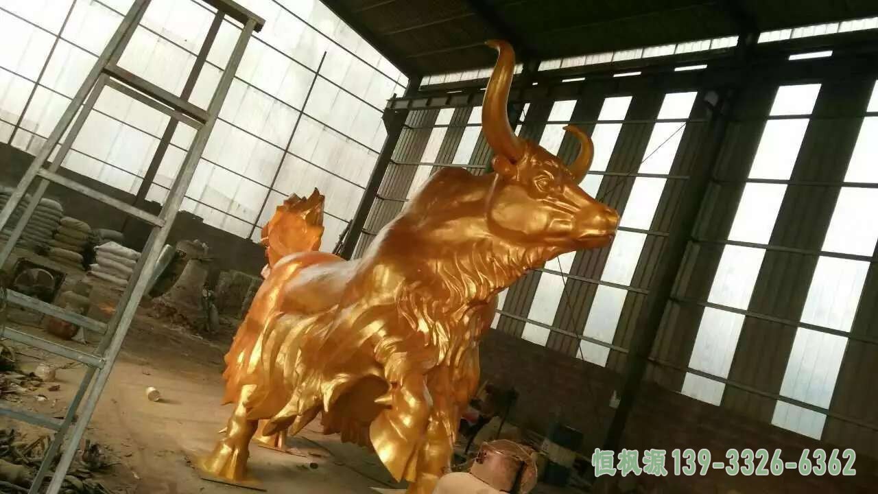 不锈钢钛金耗牛雕塑 (4)