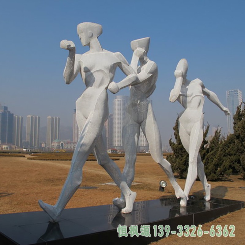 竞走雕塑,不锈钢运动雕塑