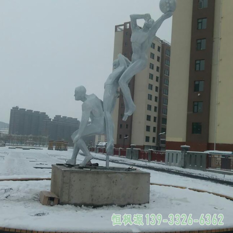 不锈钢打篮球雕塑,公园打篮球雕塑