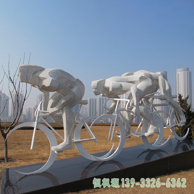 自行车比赛雕塑,不锈钢运动雕塑