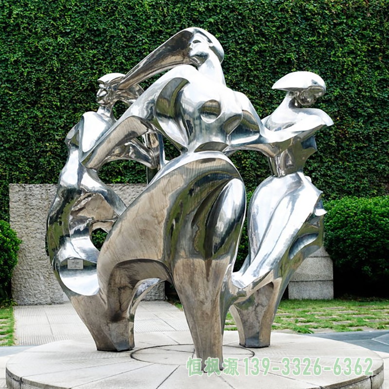 抽象女人雕塑,不锈钢景观雕塑