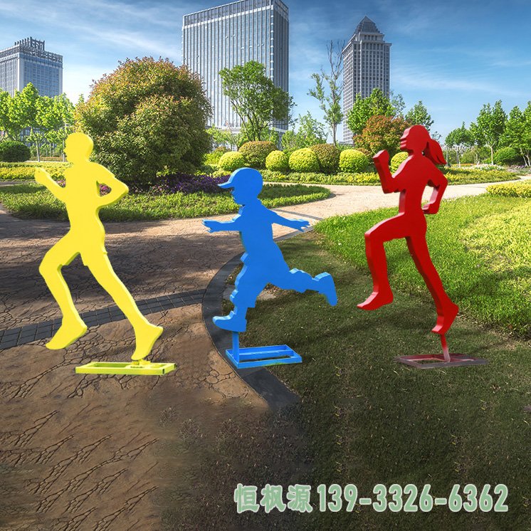 运动健跑不锈钢人物雕塑 (4)
