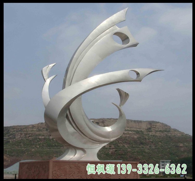 不锈钢抽象飞鹰 公园景观雕塑