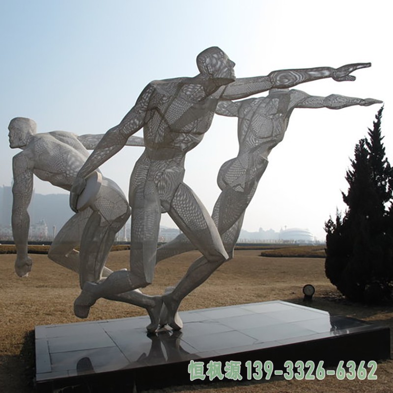 掷铁饼雕塑,不锈钢运动雕塑 (1)