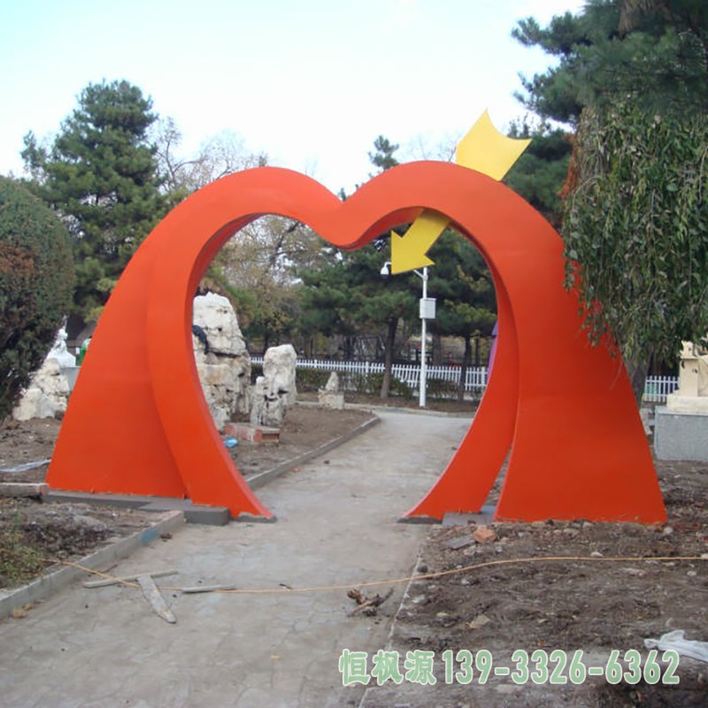 不锈钢拱门雕塑,公园不锈钢拱门雕塑 (1)