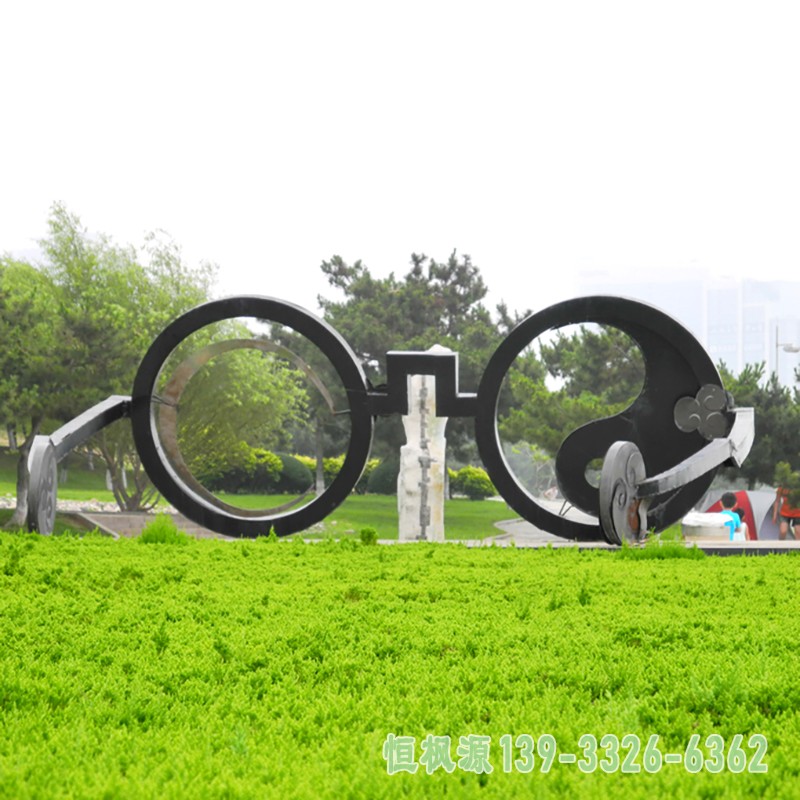 不锈钢眼镜雕塑,公园景观雕塑