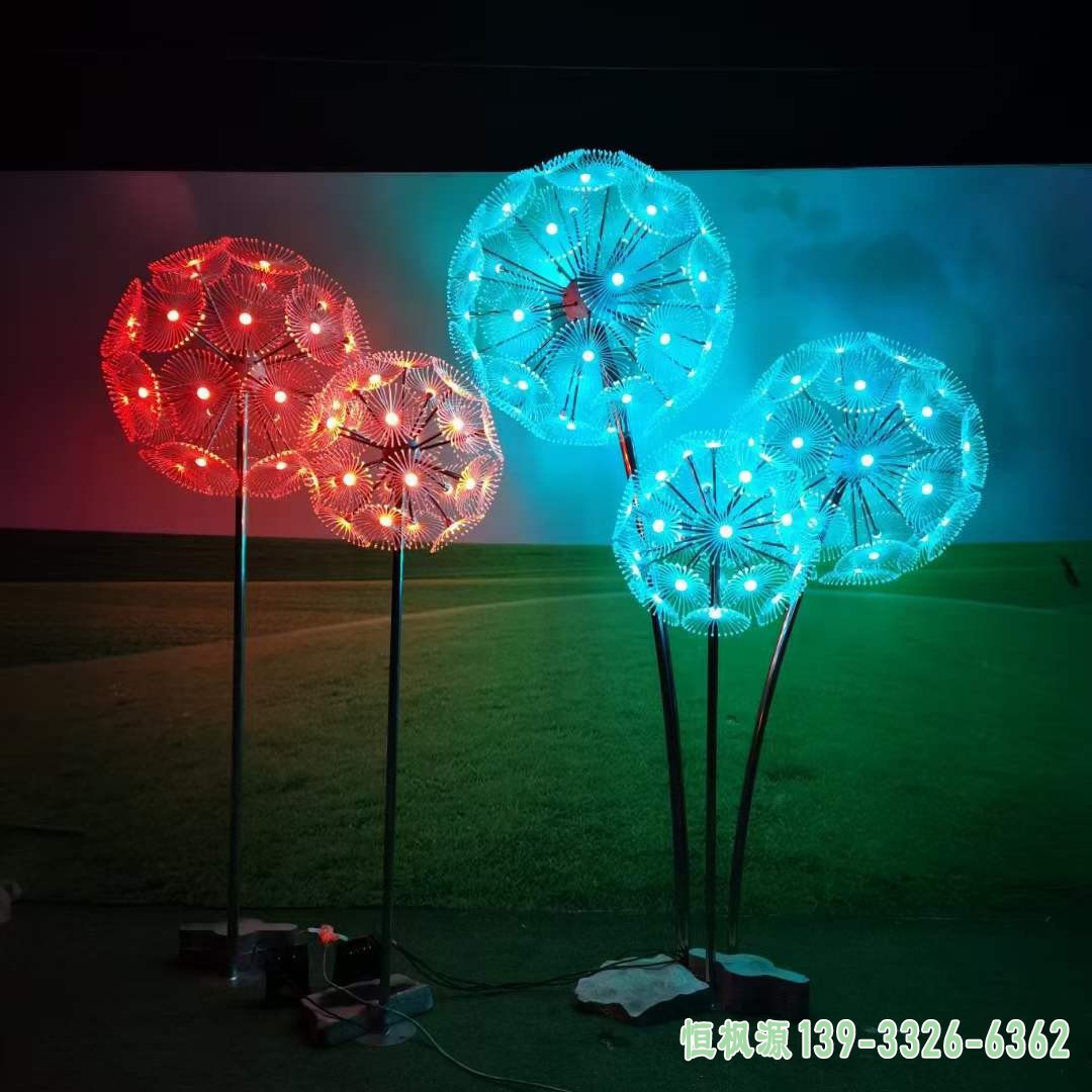 不锈钢发光蒲公英雕塑 (7)