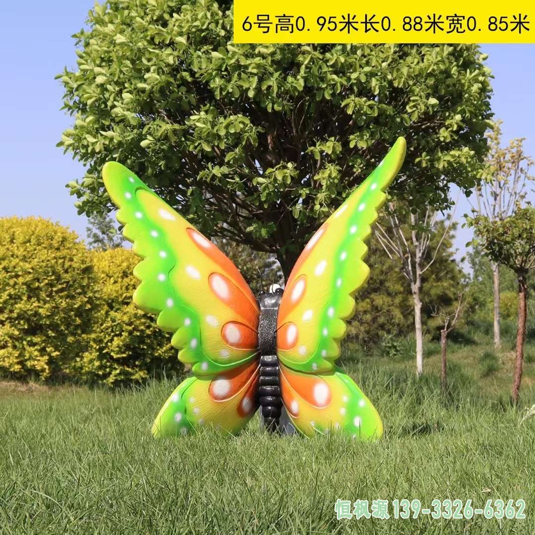 不锈钢彩绘蝴蝶雕塑 (2)